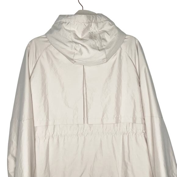 OYSHO Parka Hooded Jacket Water-Repellent Front-Zip Relaxed Fit Beige Size Small - Picture 8 of 13